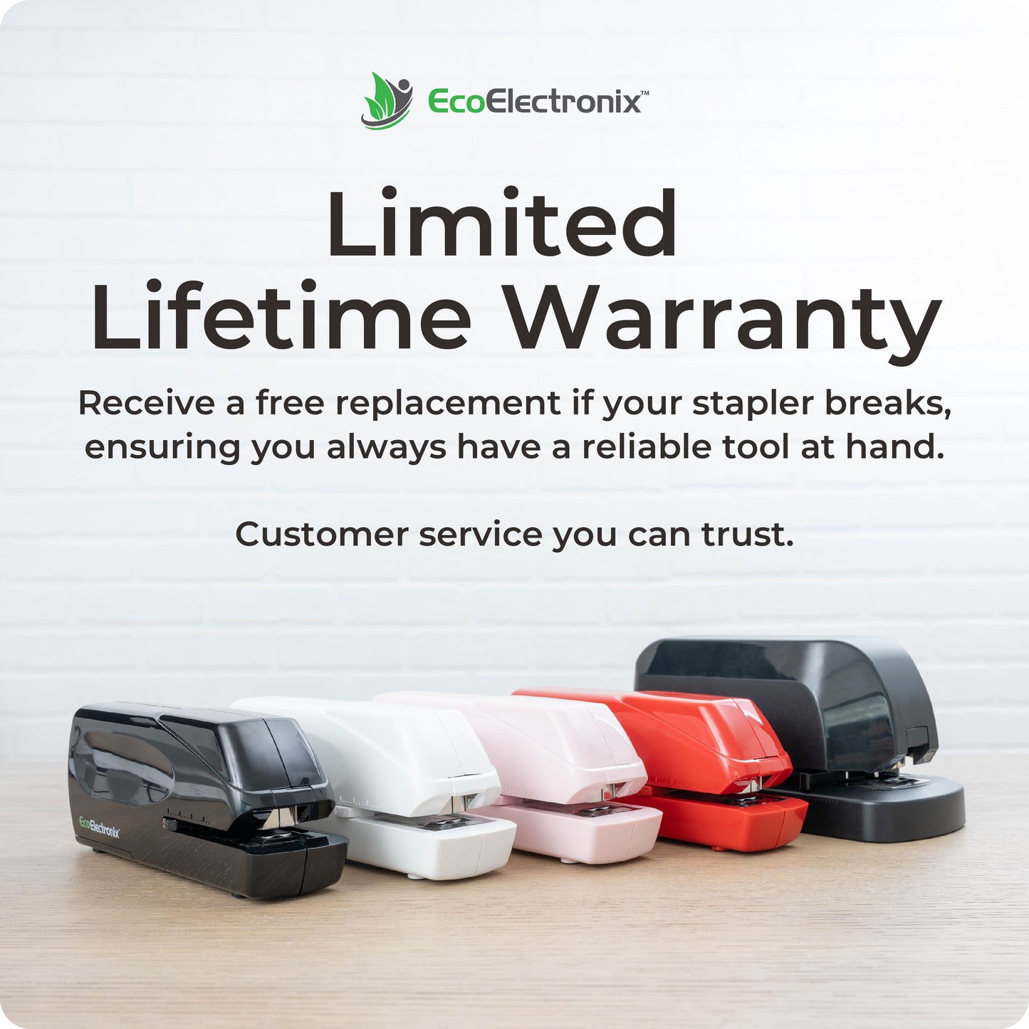 EcoElectronix Heavy Duty StaplePro - limited lifetime warranty heavy duty electric stapler guarantee